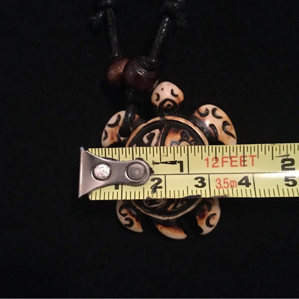 Turtle Yak Bone Carving Pendant Necklace - Picture 5 of 6